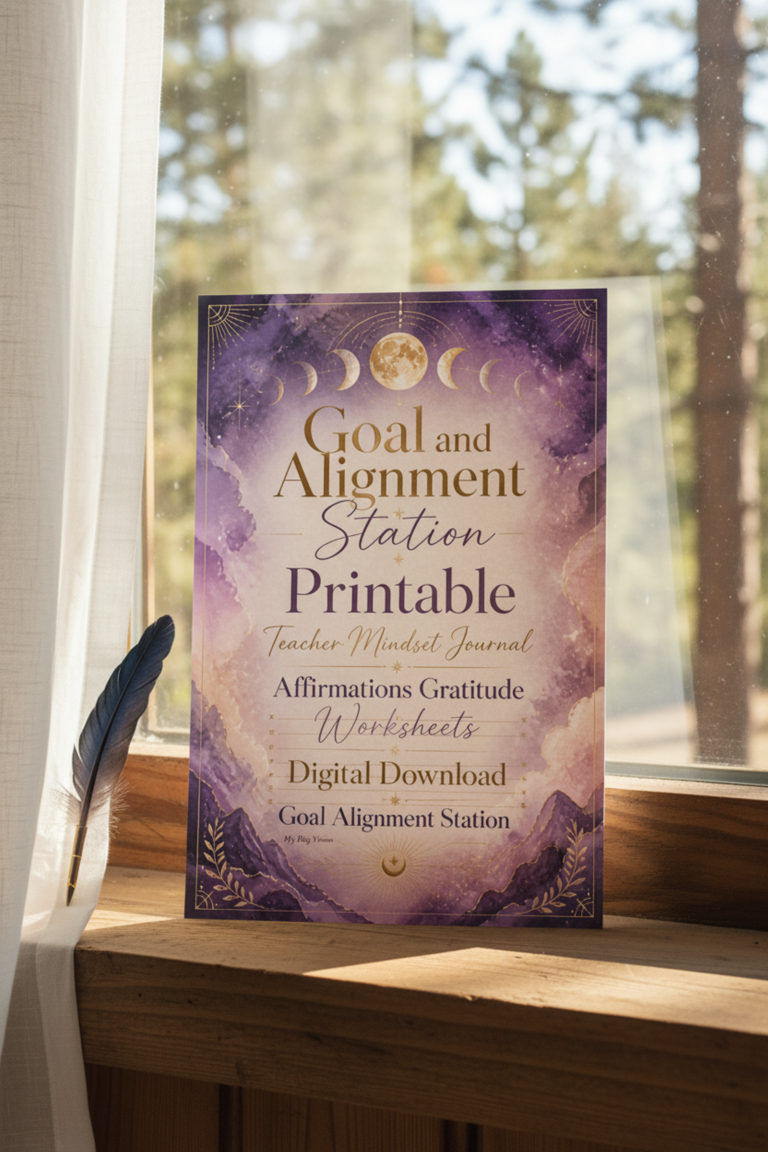 Goal and Alignment Station Printable, Teacher Mindset Journal, Gratitude Worksheets, Goal Setting Planner, Digital Download