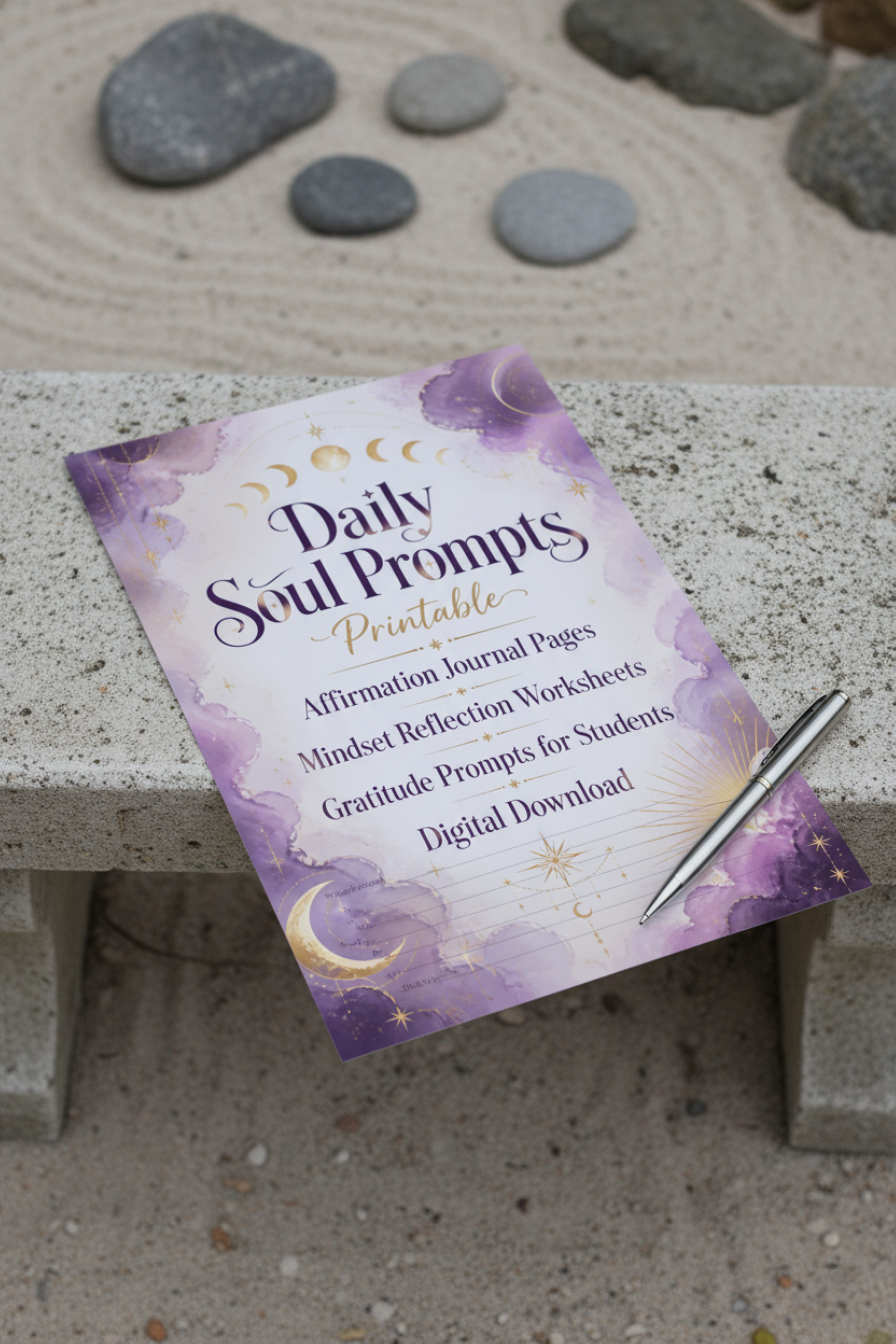 Daily Soul Prompts Printable | Gratitude Journal Pages | Mindset Reflection Worksheets | Affirmation Journal | Self Care Prompts | Wellness Journal | Digital Download