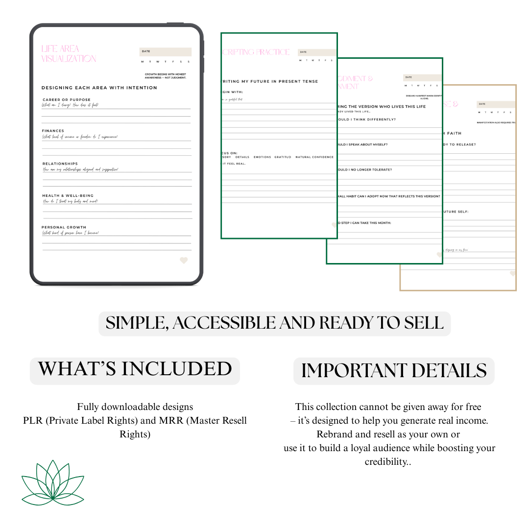 2026 Dream Life Visualization Planner | PDF PNG | Manifestation Roadmap | Future Self Audit System | Life Architecture Kit | Intentional Living | Digital Download Bundle