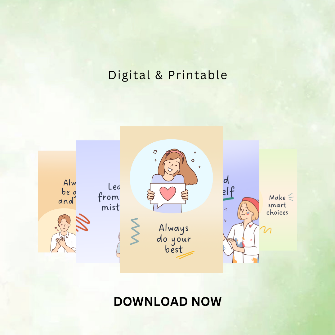15 Positive Affirmation Cards PDF PNG | Daily Self Love Quotes | Confidence Booster Deck | Vision Board Printable | Mental Health Gift | Instant Download