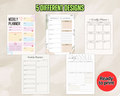 5 Printable Weekly Planner Bundle PDF PNG | Vertical & Horizontal Layouts | Time Blocking Template | To Do List Agenda | Desk Schedule | Instant Download