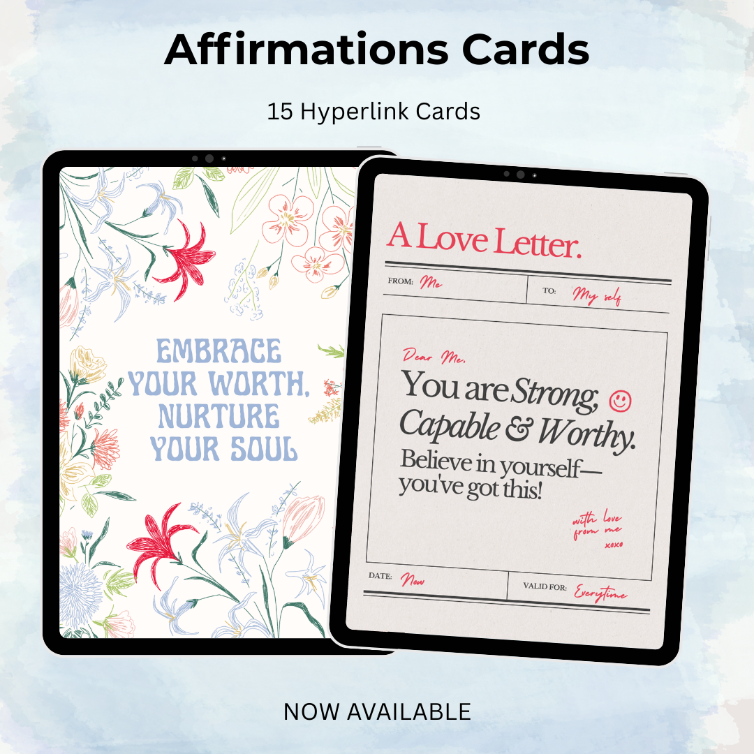 DIY Affirmation Card Templates PDF PNG | Blank Quote Cards | Write Your Own Message | Vision Board Cutouts | Printable Flashcards | Notes | Instant Download