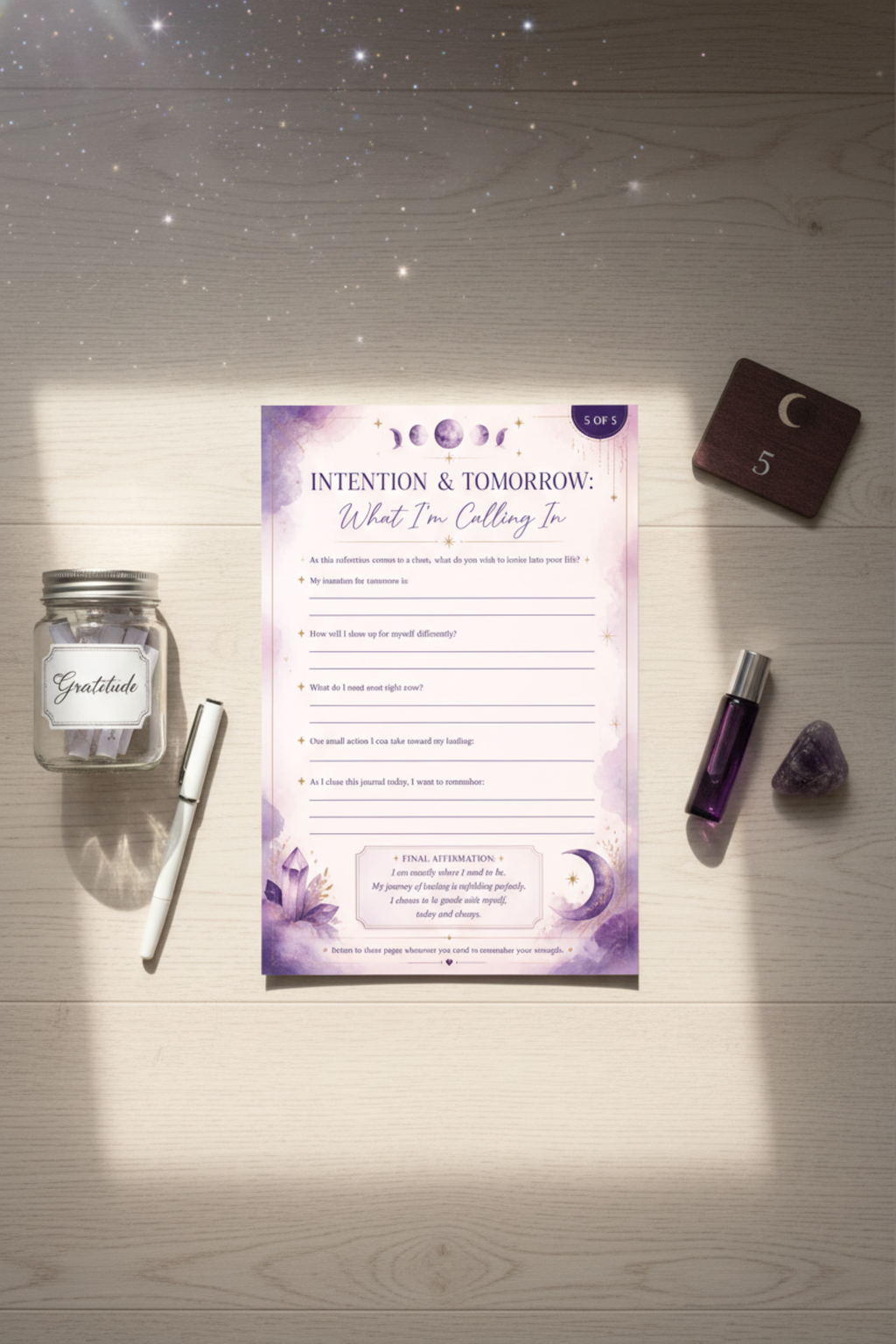 Healing Prompts Printable Journal, Affirmation Workbook, Gratitude and Reflection Journal, Personal Growth Digital Download