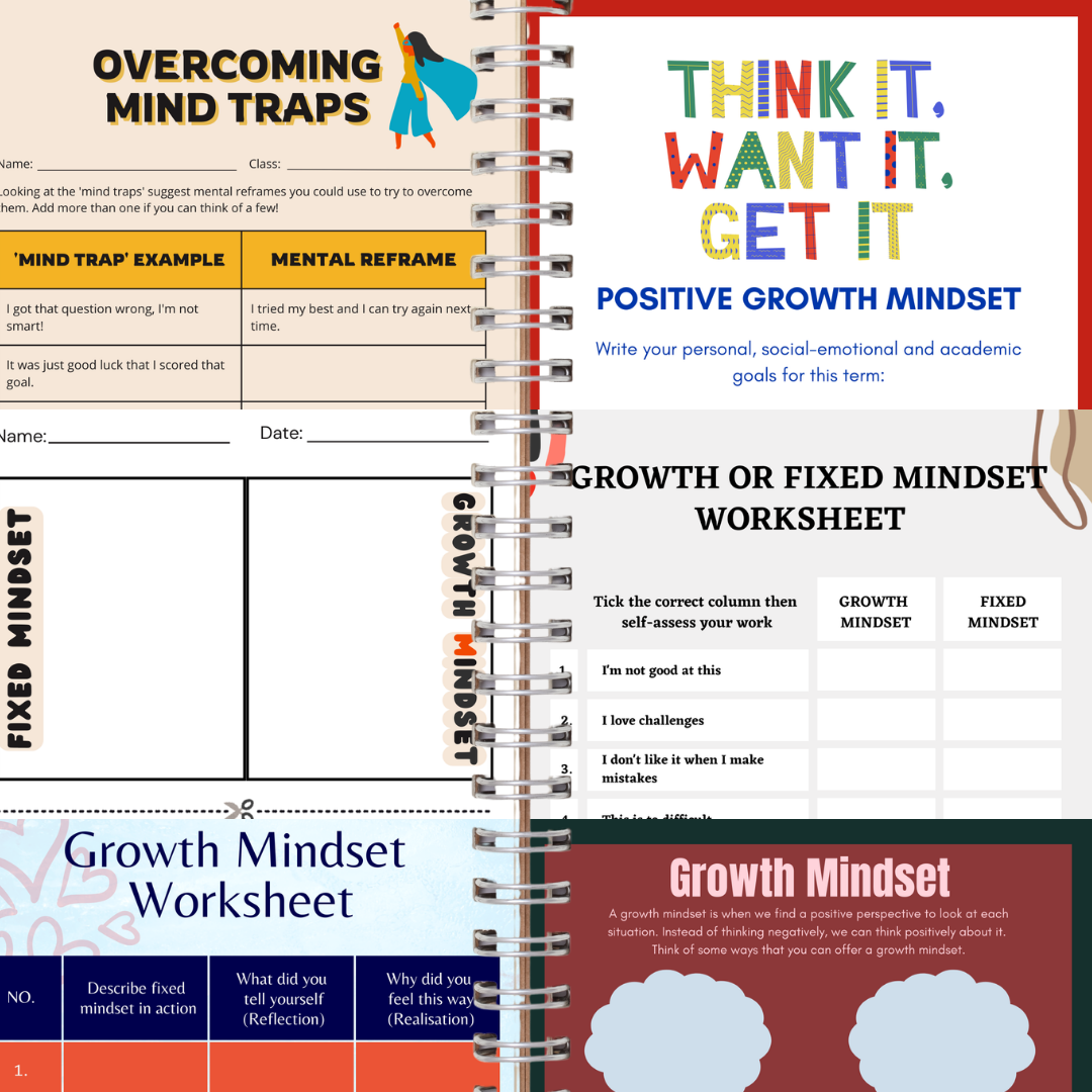 Growth Mindset Worksheet PDF PNG | Fixed vs Growth Mindset | The Power of Yet | Resilience Activity | Therapy Office Tool | Classroom Print | Instant Download