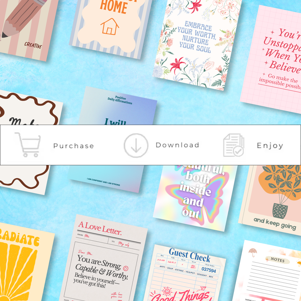 DIY Affirmation Card Templates PDF PNG | Blank Quote Cards | Write Your Own Message | Vision Board Cutouts | Printable Flashcards | Notes | Instant Download