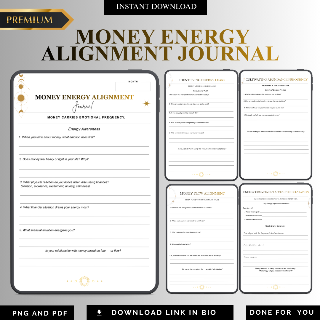 Elite Money Energy Alignment Journal PDF PNG 2026 Wealth Manifestation Success Map Financial Abundance Goal Tool Mindset Strategy Organizer