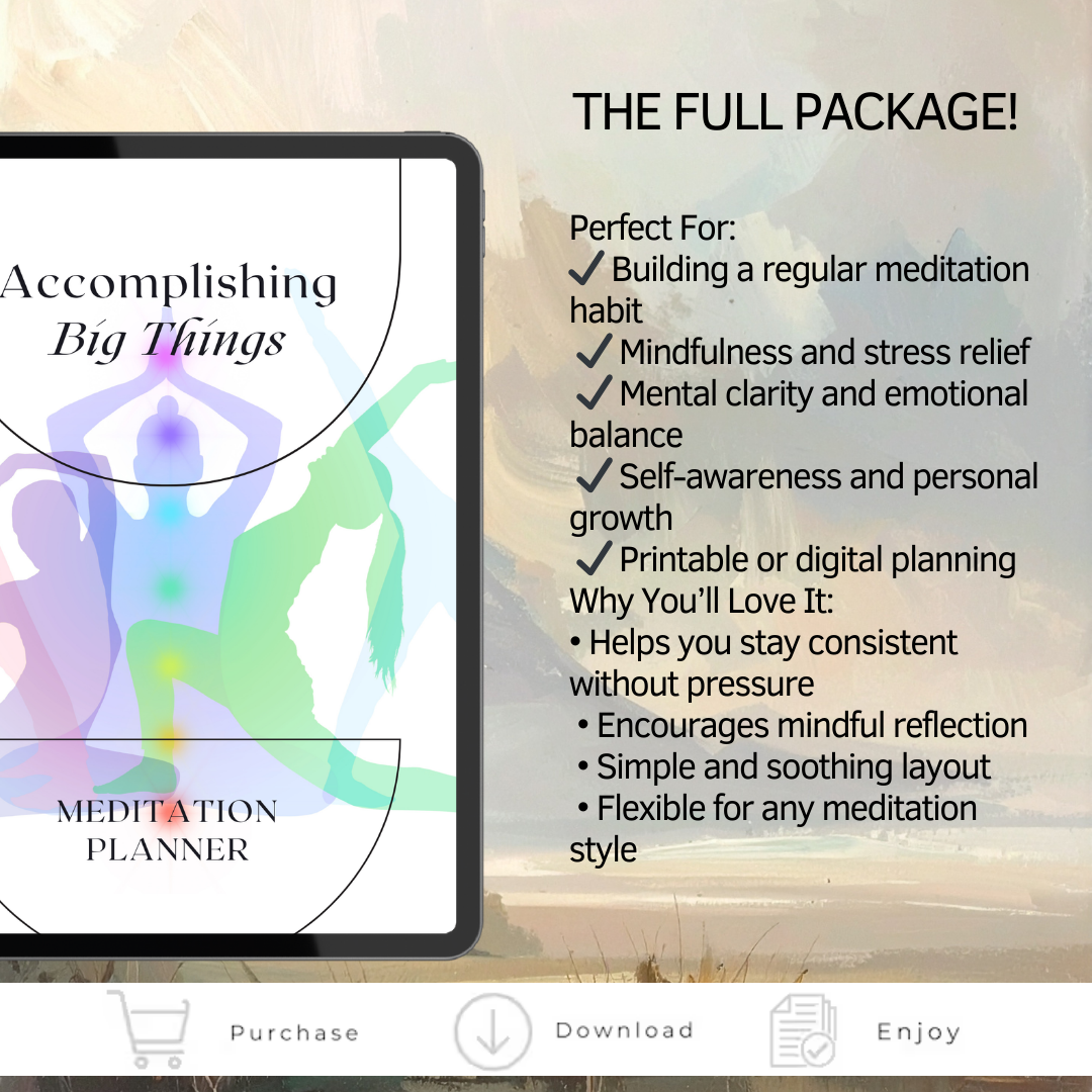 Meditation Practice Planner PDF PNG | Mindfulness Log | Yoga Nidra Journal | Breathwork Tracker | Spiritual Diary | Zen Habit Builder | Instant Download