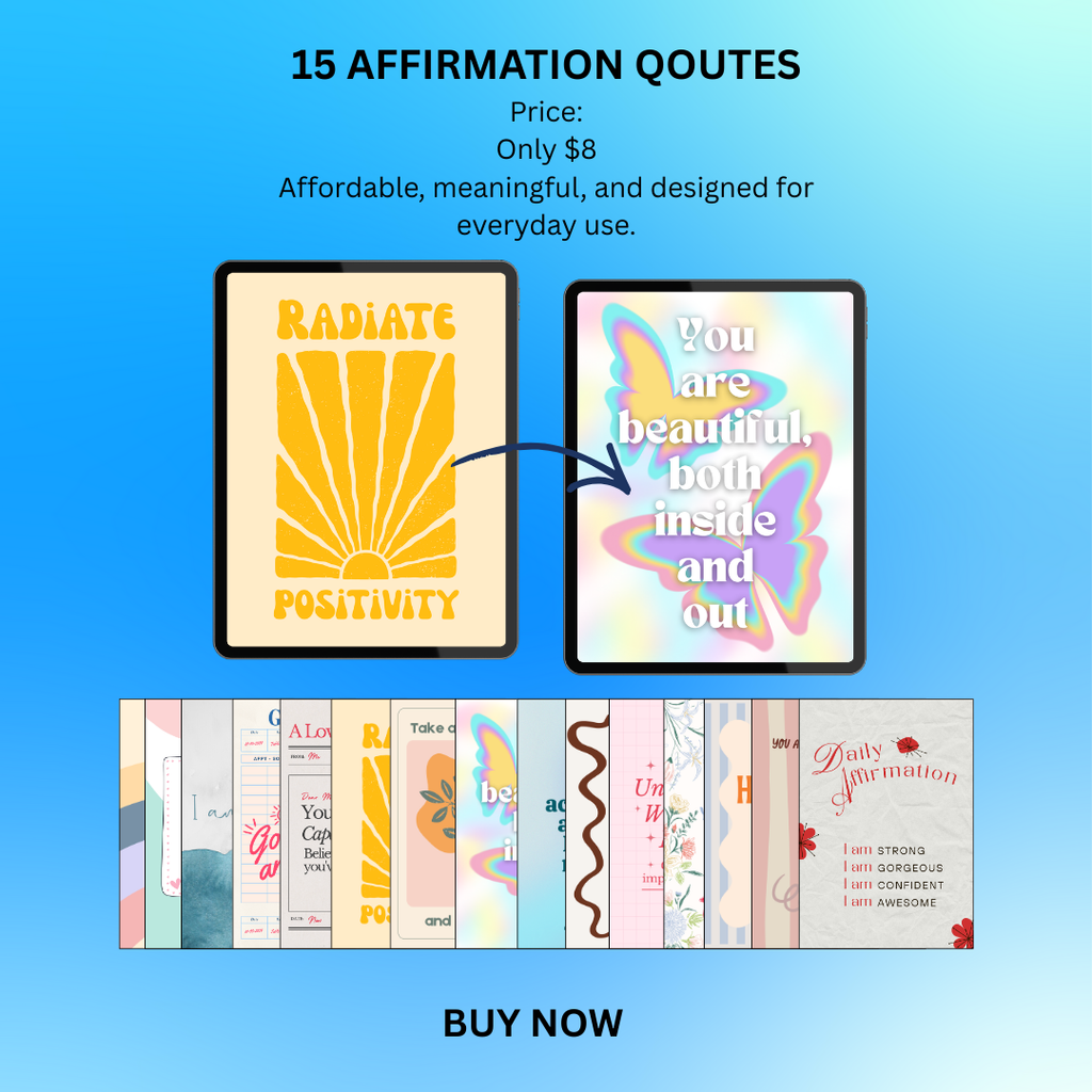 DIY Affirmation Card Templates PDF PNG | Blank Quote Cards | Write Your Own Message | Vision Board Cutouts | Printable Flashcards | Notes | Instant Download