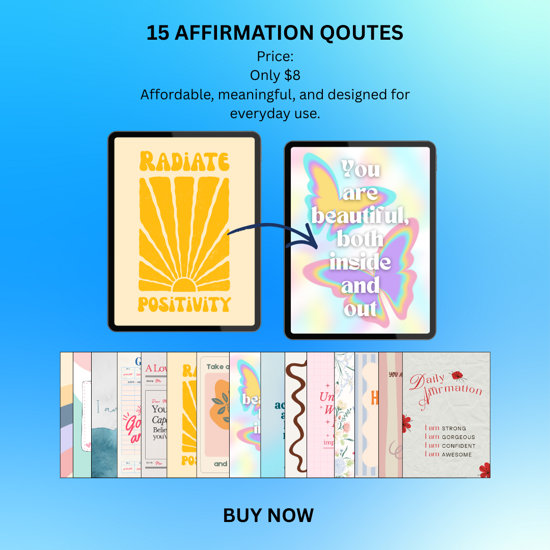 DIY Affirmation Card Templates PDF PNG | Blank Quote Cards | Write Your Own Message | Vision Board Cutouts | Printable Flashcards | Notes | Instant Download