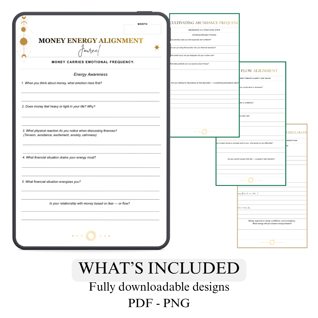 Elite Money Energy Alignment Journal PDF PNG 2026 Wealth Manifestation Success Map Financial Abundance Goal Tool Mindset Strategy Organizer