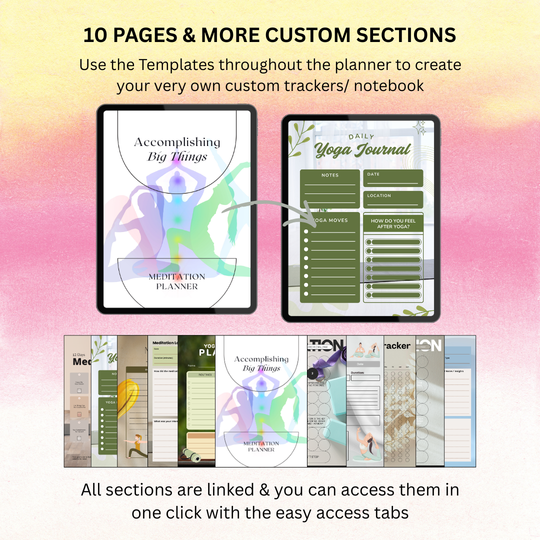 Meditation Practice Planner PDF PNG | Mindfulness Log | Yoga Nidra Journal | Breathwork Tracker | Spiritual Diary | Zen Habit Builder | Instant Download