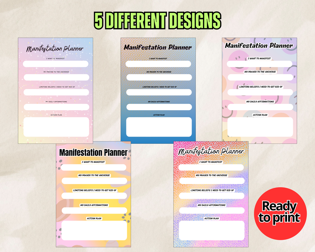 5 Printable Weekly Planner Bundle PDF PNG | Vertical & Horizontal Layouts | Time Blocking Template | To Do List Agenda | Desk Schedule | Instant Download