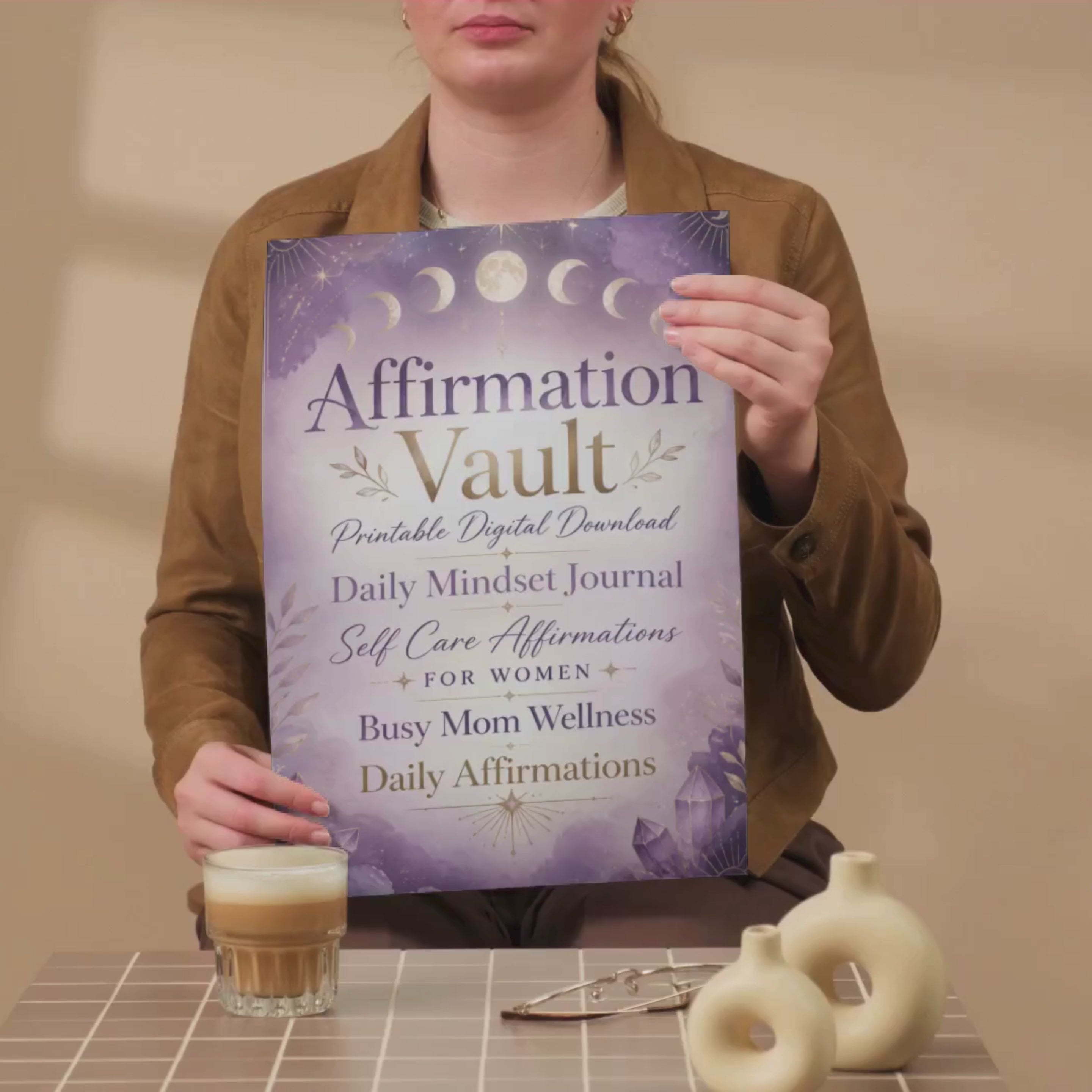 Affirmation Vault Printable | Daily Affirmations Journal | Self Care Workbook for Women | Mindset Journal | Gratitude Planner | Wellness Tracker | Digital Download