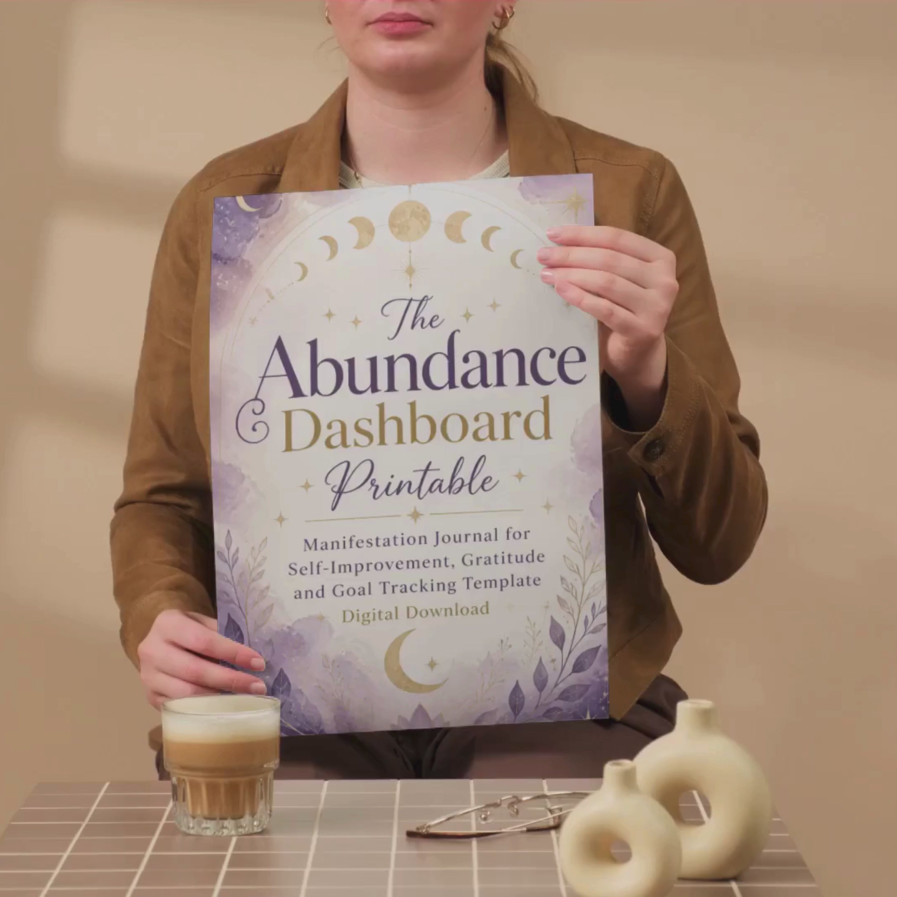 Abundance Dashboard Printable, Gratitude and Goal Tracking Journal, Personal Growth Workbook, Digital Download